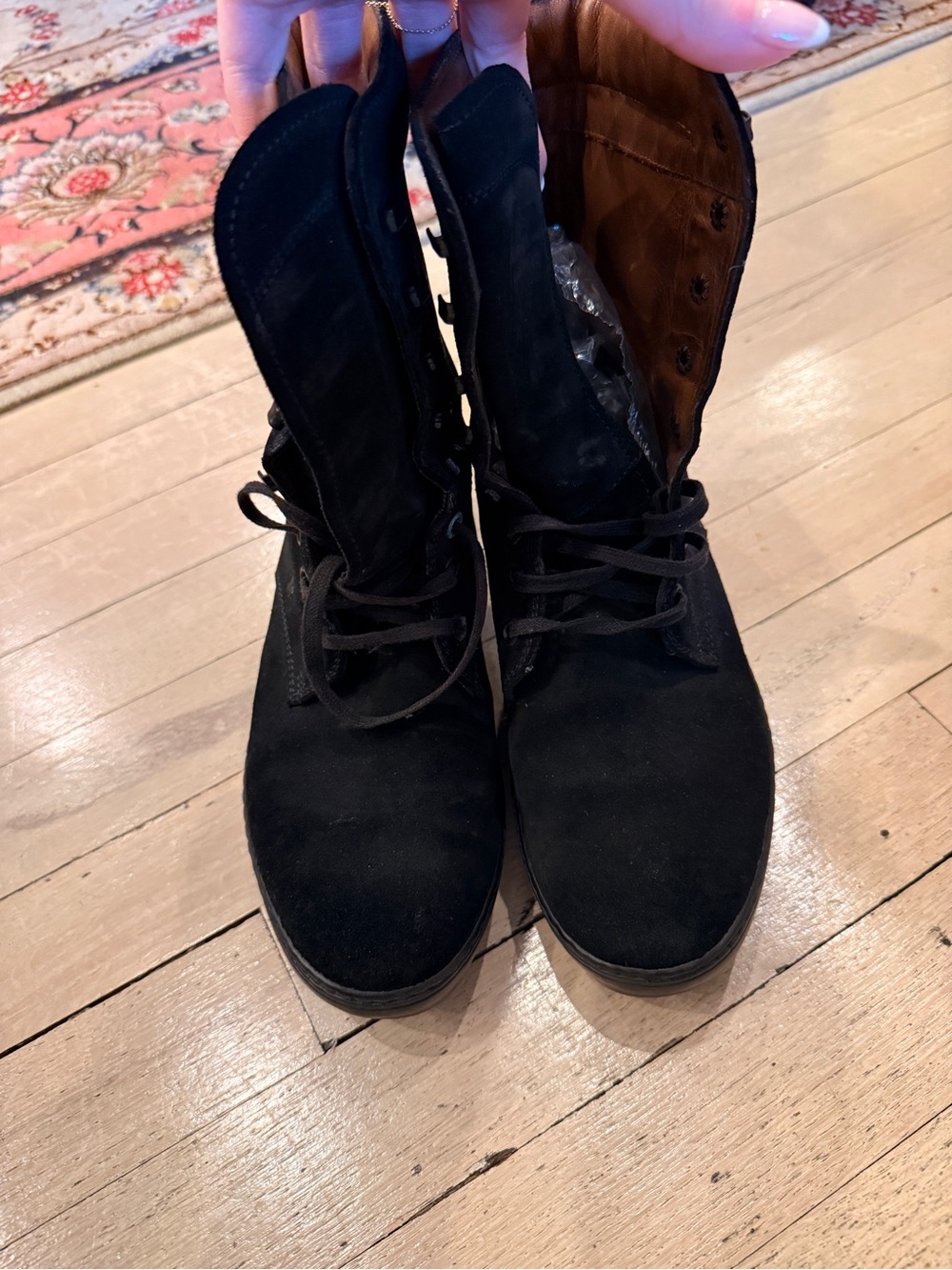 Tod’s Women’s Black Lace-Up Suede Boots